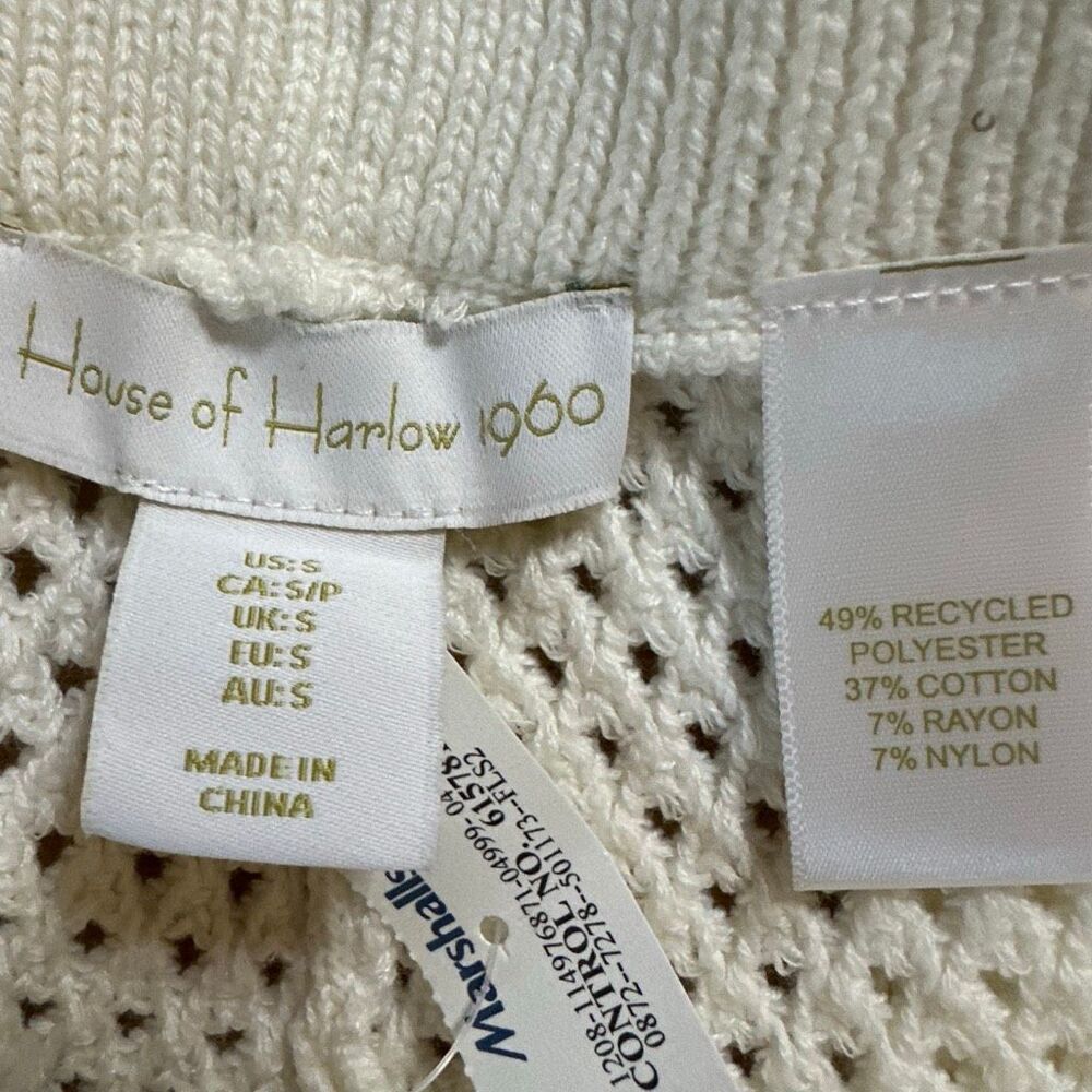 NWT House of Harlow 1960 cream sequin knit pants small - Picture 8 of 9